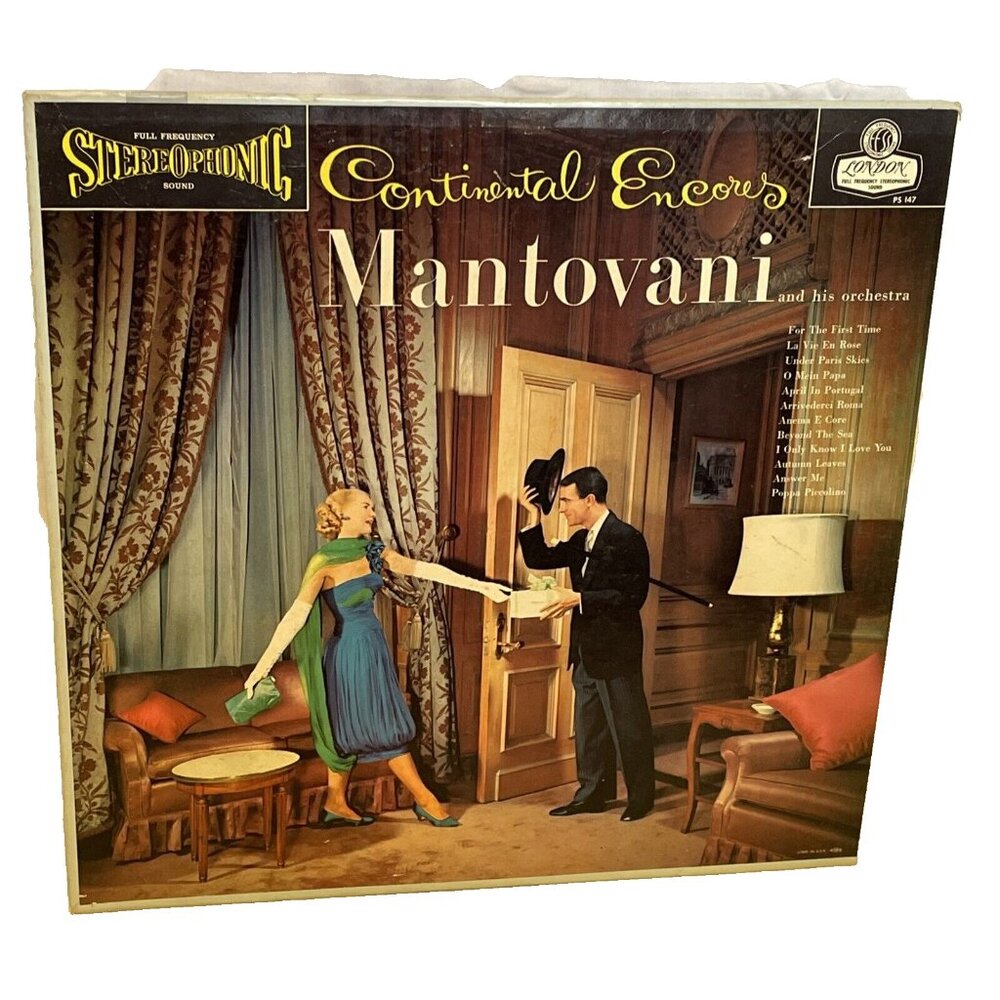 Mantovani Continental Encores (Vinyl, 1959) London PS 147 VG+ LP Record Album